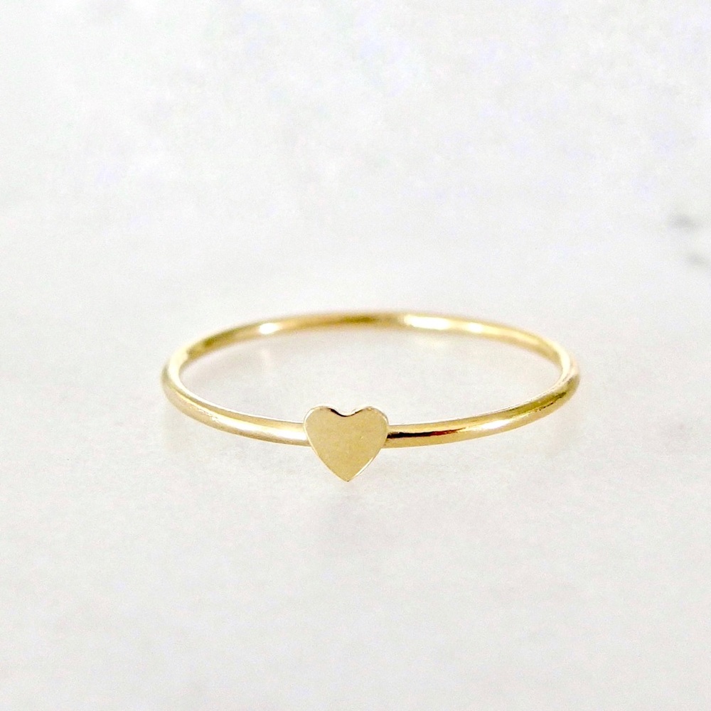 New tiny heart stacking ring 14k gold filled